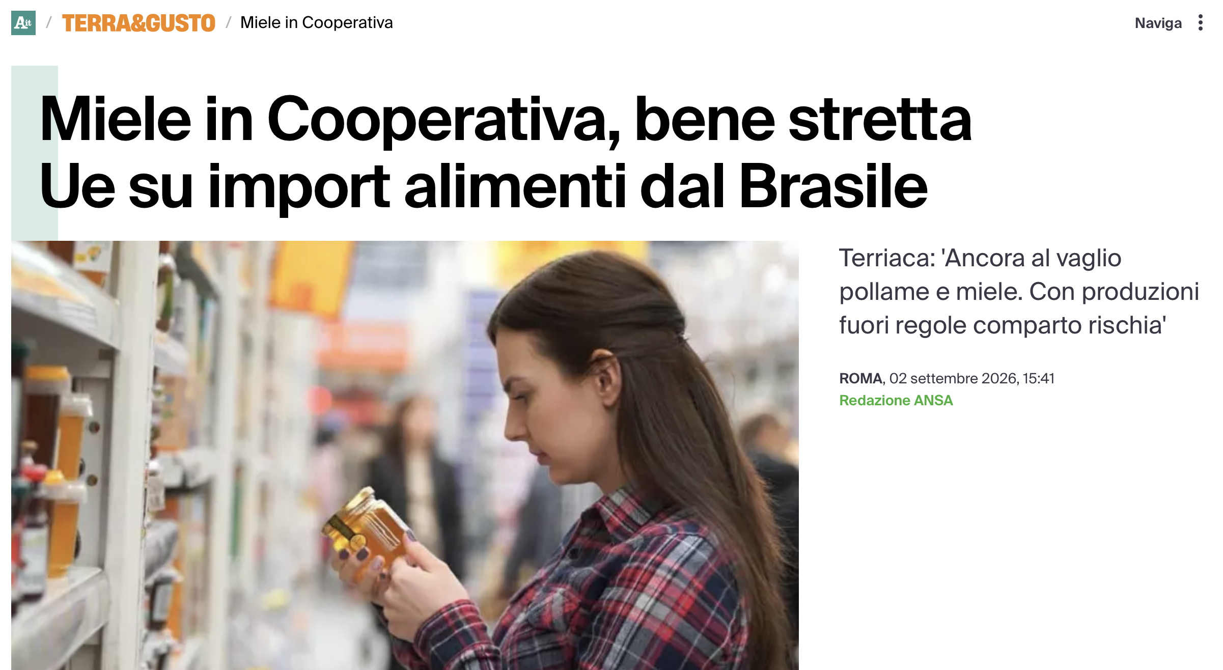 Al momento stai visualizzando ANSA: Miele in Cooperativa soddisfatta per il primo stop dell’UE a prodotti non conformi